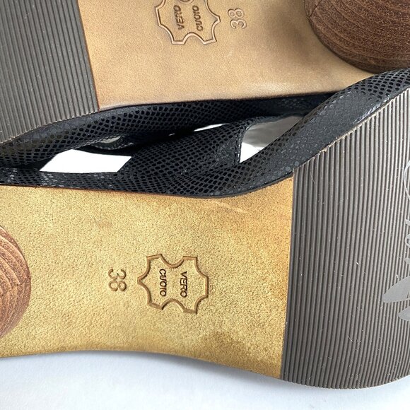 Oh! Healthy Heals Strappy Comfort High Heel Sandals Reptile Womens 38 - Picture 8 of 13